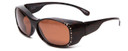 Profile View of Foster Grant Ladies Oval 60 mm Fitover Sunglasses Tortoise Havana Crystals/Brown