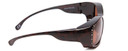 Side View of Foster Grant Ladies Oval 60 mm Fitover Sunglasses Tortoise Havana Crystals/Brown