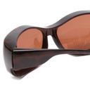 Close Up View of Foster Grant Ladies Oval 60 mm Fitover Sunglasses Tortoise Havana Crystals/Brown