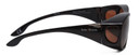 Side View of Foster Grant Solar Shield Women Oval 60mm Fitover Sunglasses Dark Tortoise/Brown