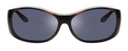 Front View of Foster Grant Unisex Oval 62mm Fitover Sunglasses Tortoise Havana Brown Gold/Grey