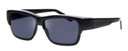 Profile View of Foster Grant Unisex Square Semi-Rimless 57 mm Fitover Sunglasses Blue/Smoke Grey