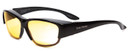 Profile View of Foster Grant Semi-Rimless 59mm Fitover Sunglasses Black/Yellow Poly Night Driver