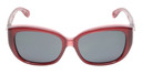 Front View of Jonathan Paul Beverly Women Fitover Sunglasses Crystal Cherry Red&Polarized Grey