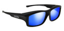 Jonathan Paul® Fitovers Eyewear X-Large Yamba in Satin-Black & Blue Mirror YM001BM