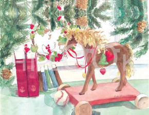 Holiday Christmas Theme Cleaning Cloth, Christmas Horses