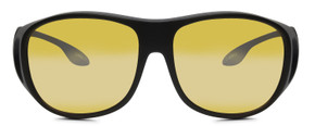Front View of Foster Grant 60 mm Fitover Sunglasses in Black/Yellow Polycarbonate Night Driver
