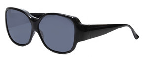 Profile View of Foster Grant Solar Shield Ladies Oversized 62mm Fitover Sunglasses in Black/Grey