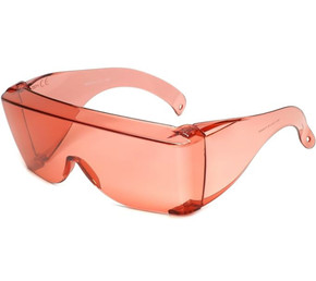 Calabria 3000 FL41 Pink Fitover Safety Glasses Wear Over Prescription Glasses Migraine Glasses FL-41 Light Sensitivity Glasses Women Men Outdoor Indoor Blue Light Blocker Over Glasses Eye Protection