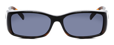 Front View of Foster Grant Unisex 60mm Fitover Sunglasses Gloss Black Tortoise Fade/Smoke Grey