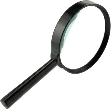 Othmro QK-7502 7X 12X Magnifier Glass Handheld Magnifier Lens Black Round  Page Magnifying Lens Small Magnifying Glasses with Handle for Small Prints