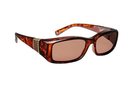 Haven Designer Fitover Sunglasses Freesia in Tortoise with Leather & Polarized Amber Lens (MEDIUM)