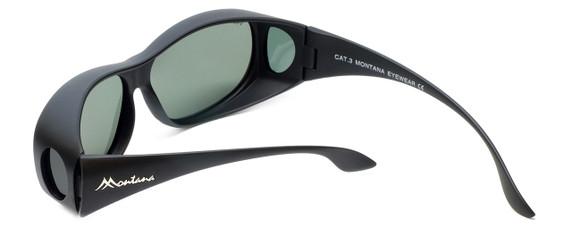 Montana Designer Fitover Sunglasses F03F in Matte Black & Polarized G15 Green Lens