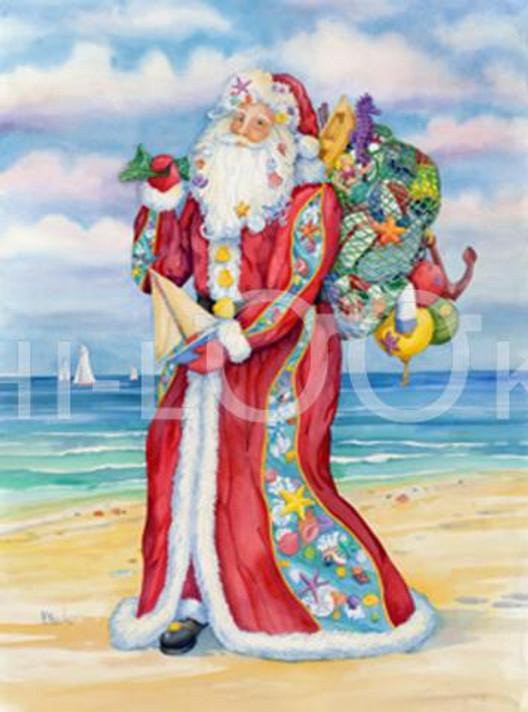 Holiday Christmas Theme Cleaning Cloth, Coastal St. Nick