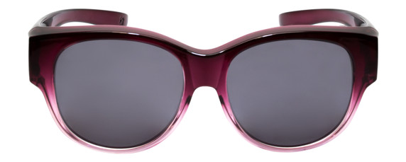 Front View of Calabria 9016 Medium/Large Polarized Fitover Sunglasses in Purple Wine Fade&Grey