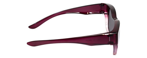 Side View of Calabria 9016 Medium/Large Polarized Fitover Sunglasses in Purple Wine Fade&Grey