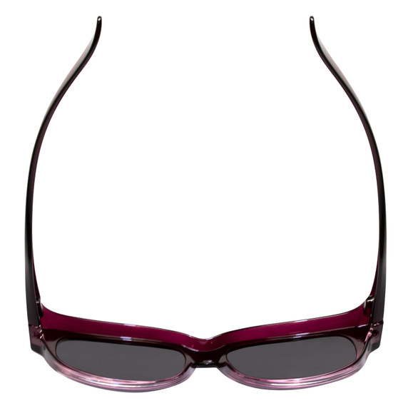 Top View of Calabria 9016 Medium/Large Polarized Fitover Sunglasses in Purple Wine Fade&Grey