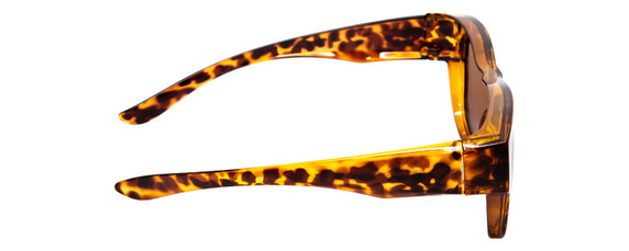 Side View of Calabria 9017-POL Large Polarized Fitover Sunglasses in Gloss Cheetah Gold&Brown