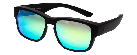 Profile View of Calabria 9018RRV Small/Medium Polarized Fitover Sunglasses MT Black&Green Mirror