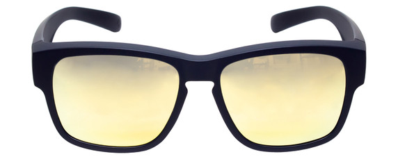 Front View of Calabria 9018-RRV Small/Med Polarized Fitover Sunglasses Navy Blue&Yellow Mirror