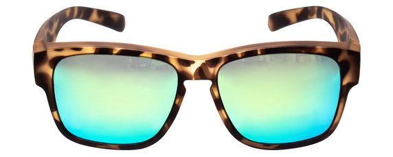 Front View of Calabria 9018RRV S/Medium Polarized Fitover Sunglasses Cheetah Gold&Green Mirror