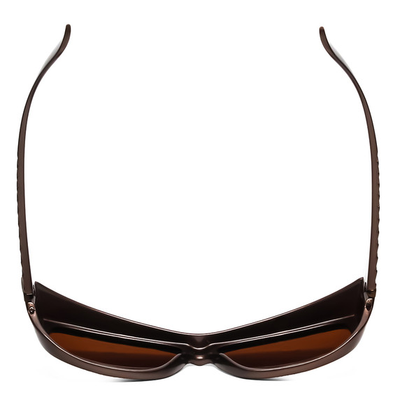 Top View of Foster Grant Solar Shield Lady 60mm Fitover Sunglasses Bronze Copper/Amber Brown