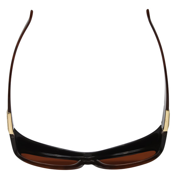 Top View of Foster Grant Women Round 60mm Fitover Sunglasses Black Tortoise Gold/Amber Brown