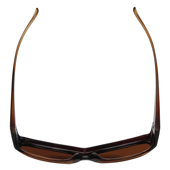Top View of Foster Grant Women Cateye 57mm Fitover Sunglasses Black Crystal Amber Fade/Brown