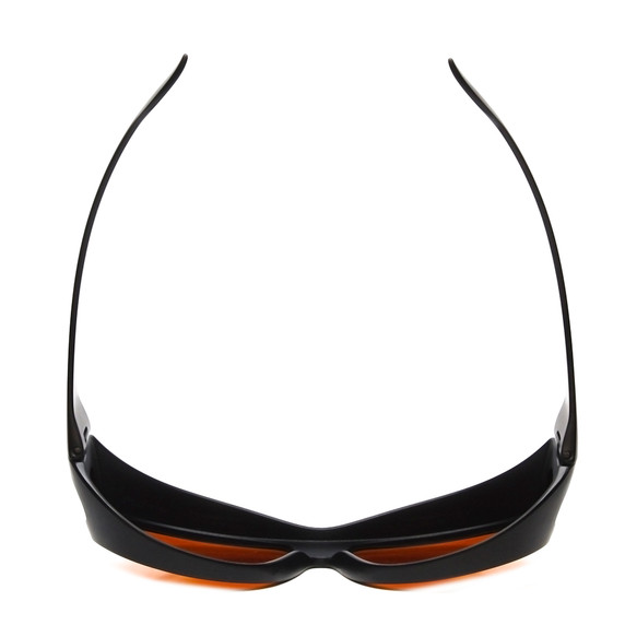 Top View of Foster Grant Round 62mm Fitover Sunglasses in Matte Black & Copper Polycarbonate