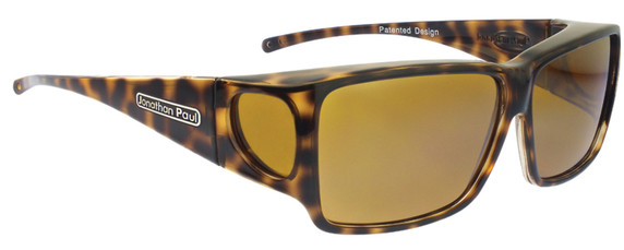 Jonathan Paul Fitover Orion Large Polarized Sunglasses Cheetah Brown Gold&Yellow