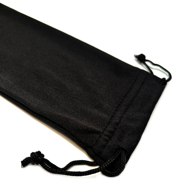 Calabria Micro-Fiber Drawstring Eyeglass/Sunglass Case Pouch Black  7.5"x 4.25" Inch Doubles as Cleaning Cloth Image 6