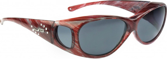Jonathan Paul® Fitovers Eyewear Medium Lotus in Claret-Stripe & Gray LS004S