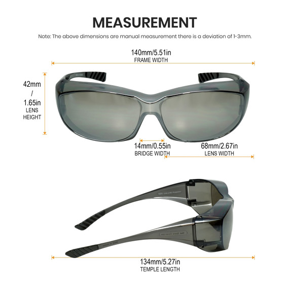 CALABRIA 6000WM Economy Fitover with UV PROTECTION IN SILVER MIRROR