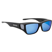 Jonathan Paul® Fitovers Eyewear Large Traveler in Satin Black & Blue Mirror TL001BM