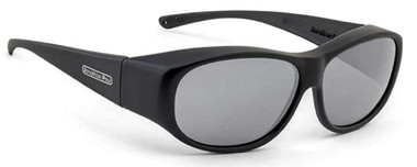 Fitovers Yamba Sunglasses - Polarized Grey Lenses For Over Glasses, Satin Black Frame, 100% UV Protection