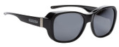 Jonathan Paul Fitovers Timeless Large Polarized Over Sunglasses Shiny Black&Grey