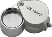 Aluminum Silver Jeweler's Loupe 10x 18mm MJ381018C