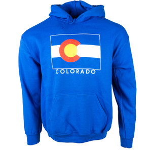 Men's Hoodie Colorado State Flag Sweatshirt With Name, blue Men's Hoodie Colorado State Flag Sweatshirt With Name, blue