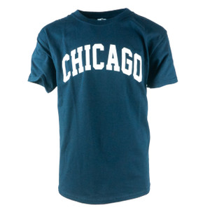 Youth Short Sleeve Chicago Arch T-Shirt, navy and white Youth Short Sleeve Chicago Arch T-Shirt, navy and white