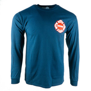Men's Long Sleeve Chicago Fire Department T-Shirt, navy Men's Long Sleeve Chicago Fire Department T-Shirt, navy