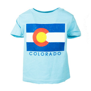 Toddler Short Sleeve Colorado Flag T-Shirt, light blue Toddler Short Sleeve Colorado Flag T-Shirt, light blue