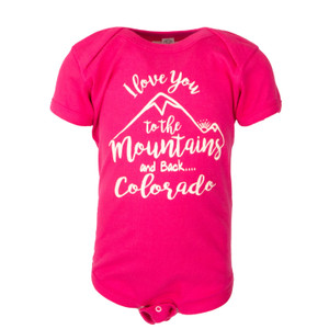 Toddler I Love You to the Mountains and Back Onesie, hot pink Toddler I Love You to the Mountains and Back Onesie, hot pink