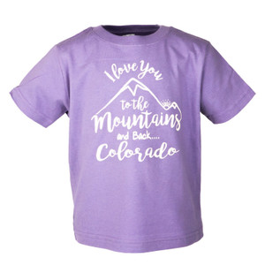 Toddler's Short Sleeve I Love You to the Mountains T-Shirt, lavender purple Toddler's Short Sleeve I Love You to the Mountains T-Shirt, lavender purple