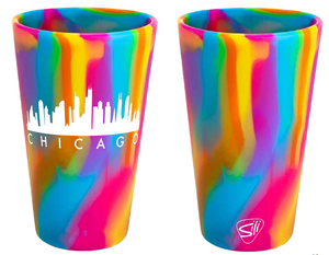 Chicago Sili Pint Silicone Pint Glass - Hip Hop Rainbow