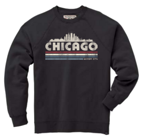 Chicago Skyline Buller Full Frong Ledgend Crew Sweatshirt - Black