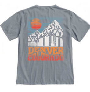 Denver Selva V2 City Scape Left Chest Full Back Short Sleeve T-Shirt - Steel Gray Denver Selva V2 City Scape Left Chest Full Back Short Sleeve T-Shirt - Steel Gray