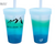 Boulder Flatirons Sili Pint Silicone Pint Glass w/ Lid & Straw - Mountain Air Blue & White
