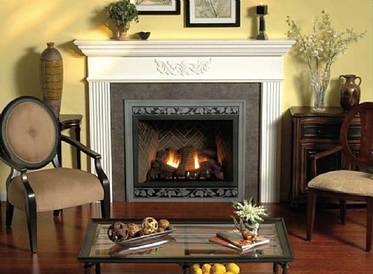 Empire Comfort Systems Premium 36 Direct-Vent Multi-Function Control  Fireplace with Herringbone Ceramic Fiber Brick Liner