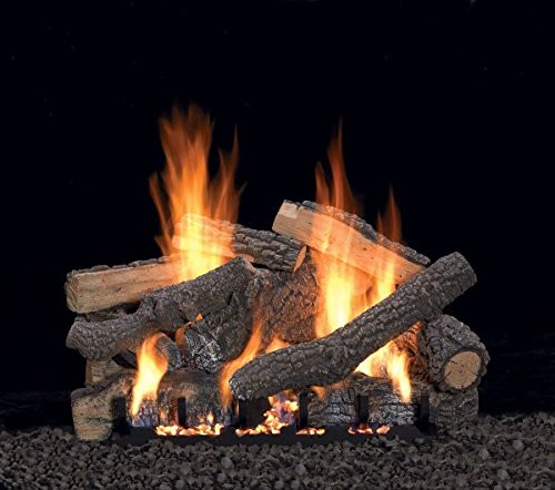 Empire Comfort Systems 24 Ponderosa Logset with VF/V Slope Glaze Burner  with Remote for On/Off and Flame Height, NG - EmpireHeat.com