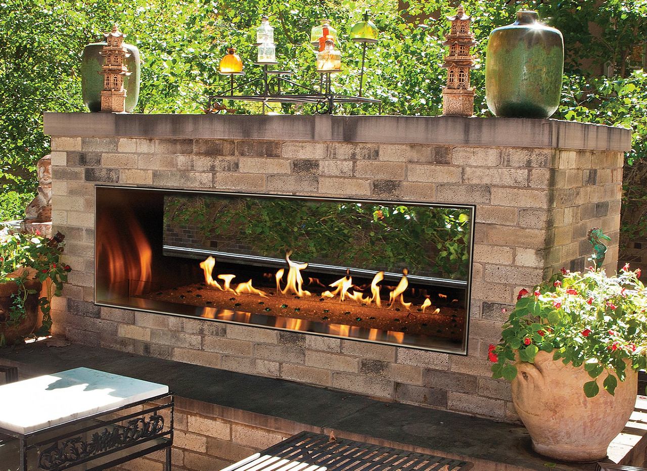 Empire Comfort Systems Outdoor 60 SS Manual See-Through Linear Fireplace Propane 